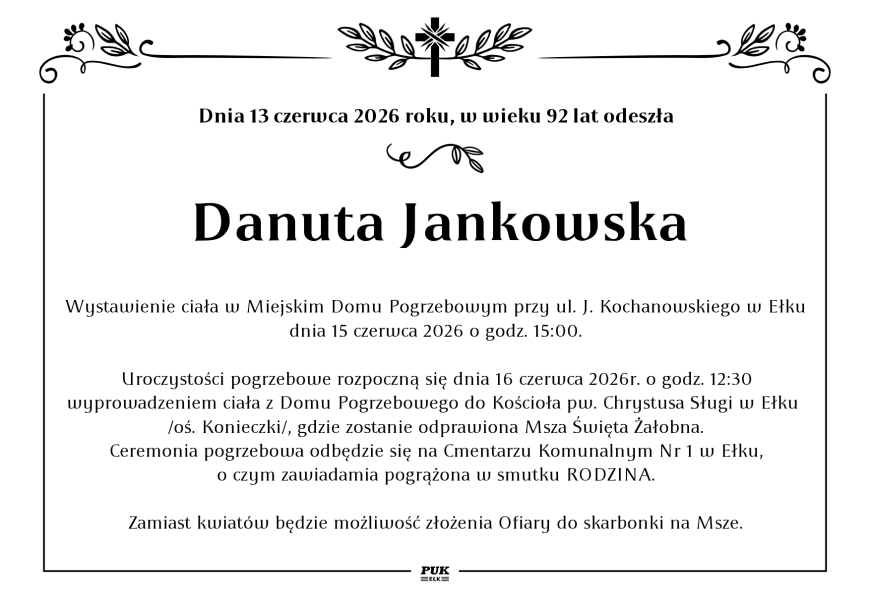 Danuta Jankowska - nekrolog